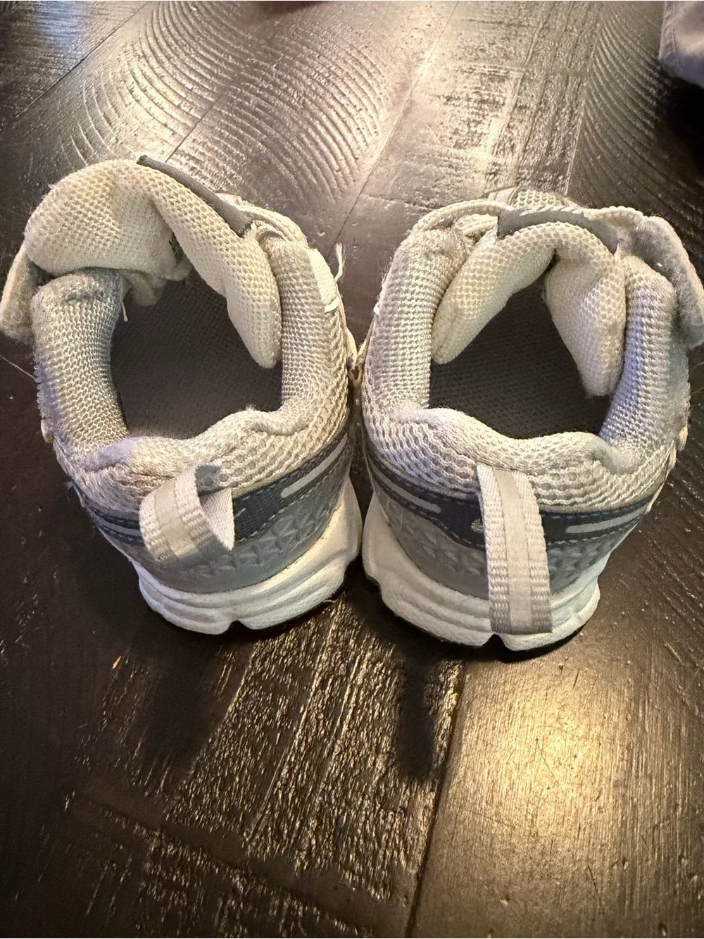 Nike Kids White and Gray Mesh Sneakers